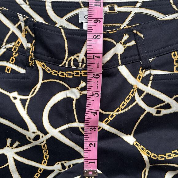 CACHE Women’s 2 Bridle Print Stretch Slim Trouser Pant Black Gold Chain - Picture 9 of 10